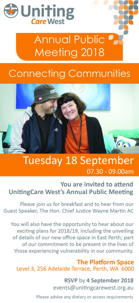 An invitation to UnitingCare West's Annual Public Meeting - Uniting WA