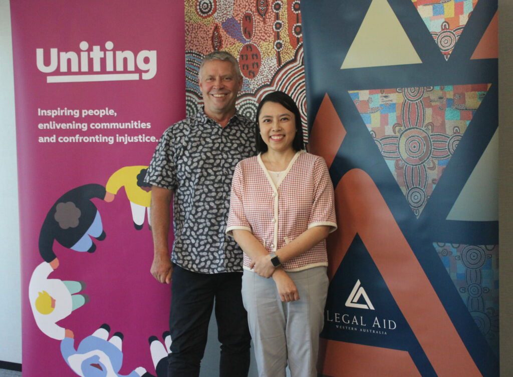 Uniting WA Financial Counsellor Paul Jordan and WA Legal Aid solicitor Lydia Chua join forces to help Yanchep clients with complex financial and legal problems